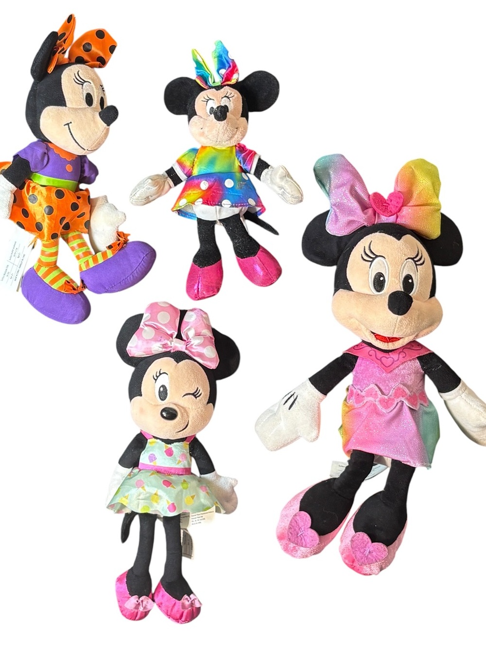 Disney Minnie Mouse Plush Bundle Lot 5 Ty Sparkle Rainbow Halloween